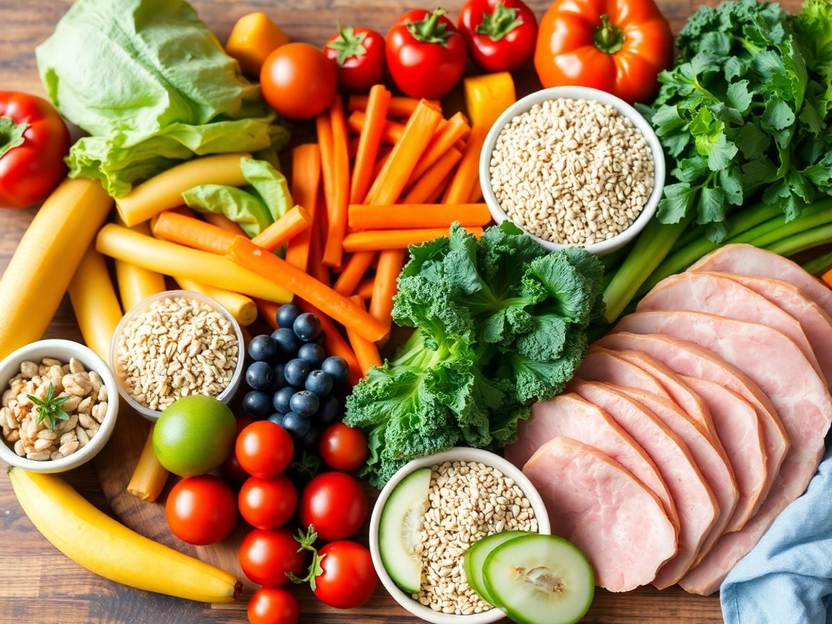 Alimentație sănătoasă: fructe, legume și cereale integrale.