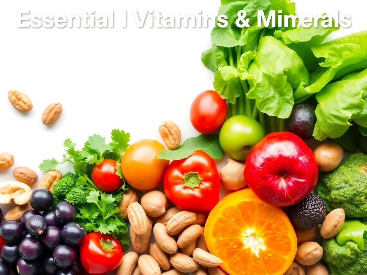 Asortiment de fructe și legume bogate în vitamine.