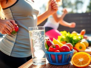 Persoană activă bucurându-se de o alimentație sănătoasă.